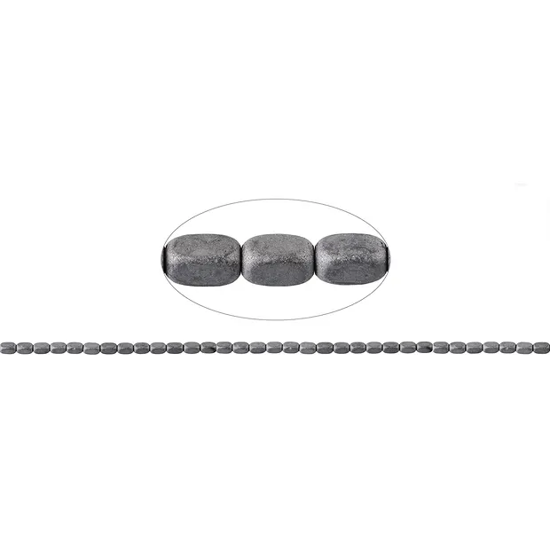 Strang Quader gerundet, Hämatin silber (gef.) matt, 05 x 03mm | Marco Schreier
