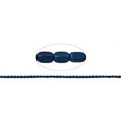 144210206612 Strang Quader gerundet, Hämatin blau (gef.) matt, 05 x 03mm | Marco Schreier