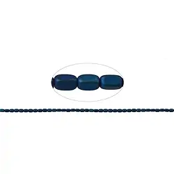 144210206612 Cordón cuboide redondeado, azul hematina (teñido) mate, 05 x 03mm | Marco Schreier