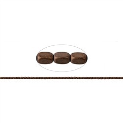 144210206614 Filamento cuboide redondeado, hematina marrón (teñido) mate, 05 x 03mm | Marco Schreier