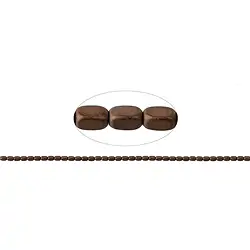 144210206614 Strang Quader gerundet, Hämatin braun (gef.) matt, 05 x 03mm | Marco Schreier