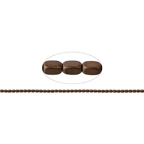 Strang Quader gerundet, Hämatin braun (gef.) matt, 05 x 03mm | Marco Schreier