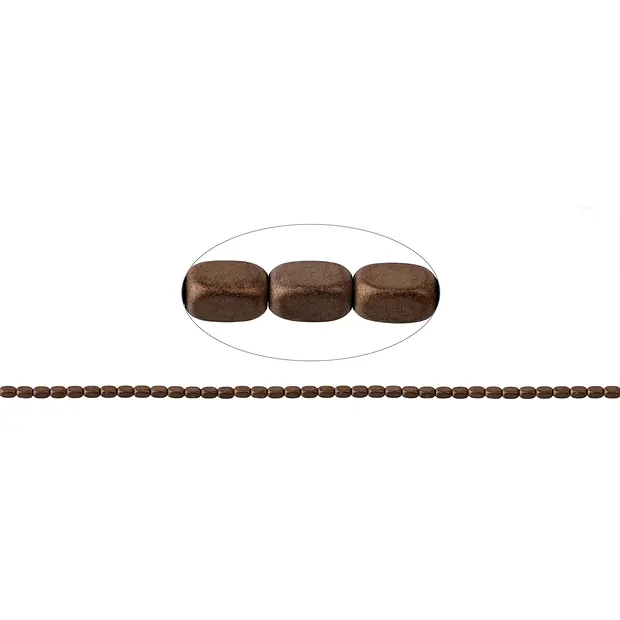 Strang Quader gerundet, Hämatin braun (gef.) matt, 05 x 03mm | Marco Schreier