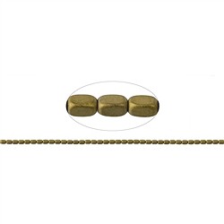 144210206615 Strand cuboid rounded, hematin gold (dyed) matt, 05 x 03mm | Marco Schreier