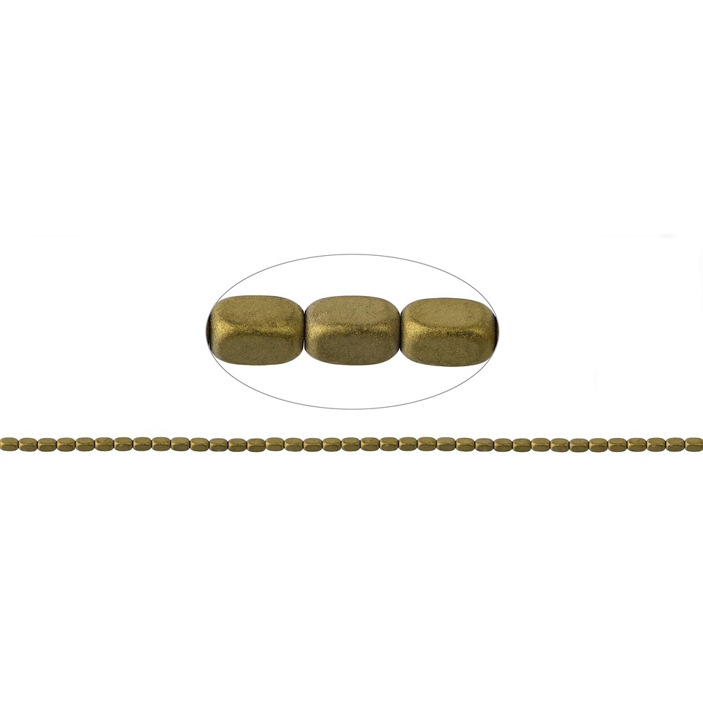 Hebra de cuboide redondeado, Oro hematínico (teñido) mate, 05 x 03mm | Marco Schreier