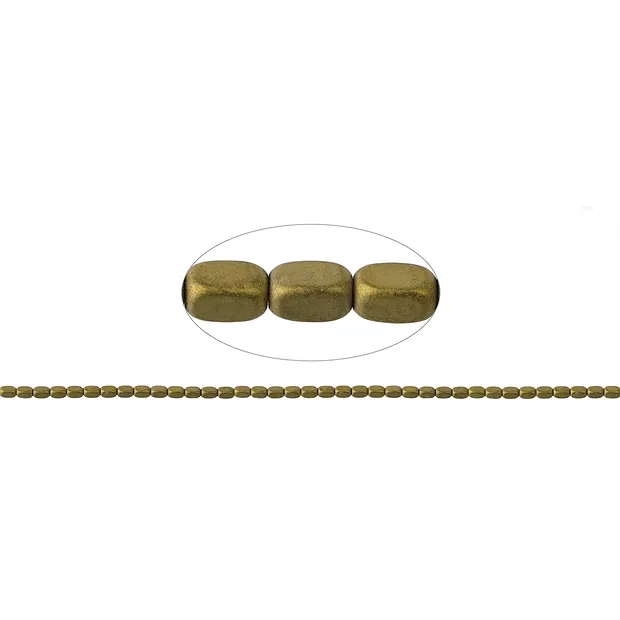 Strand cuboid rounded, hematin gold (dyed) matt, 05 x 03mm | Marco Schreier