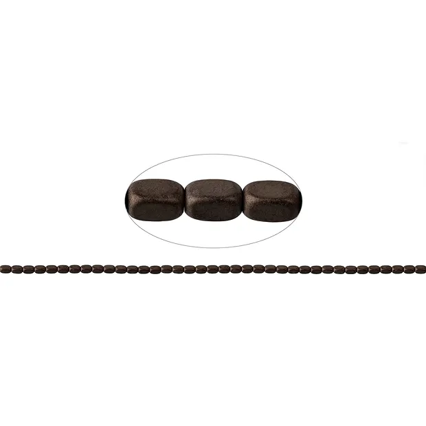 Strand cuboid rounded, hematin coffee (dyed) matt, 05 x 03mm | Marco Schreier