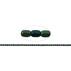 144210206617 Strand cuboid rounded, hematin blue-green (dyed) matt, 05 x 03mm | Marco Schreier