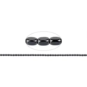Rounded cuboid strand, hematin, 05 x 03mm | wholesaler gems & healing stones