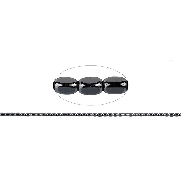 Rounded cuboid strand, hematin, 05 x 03mm | wholesaler gems & healing stones