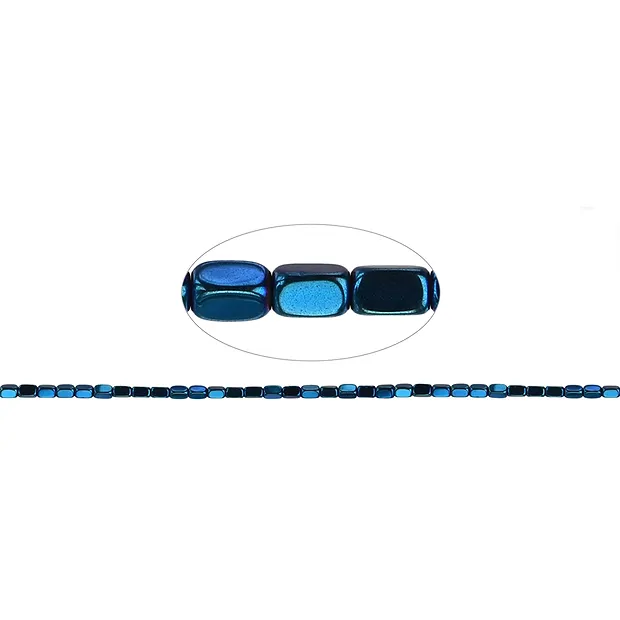 Strand cuboid rounded, hematin blue (dyed), 05 x 03mm | Marco Schreier