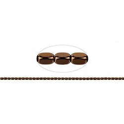 144210206624 Strand cuboid rounded, hematin brown (dyed), 05 x 03mm | Marco Schreier