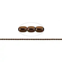 144210206624 Strang Quader gerundet, Hämatin braun (gef.), 05 x 03mm | Marco Schreier