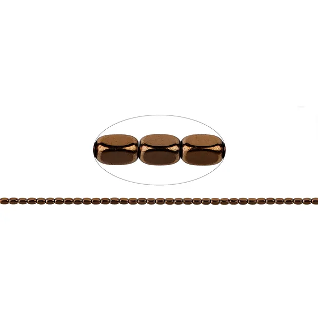 Filone cuboide arrotondato, marrone ematino (colorato), 05 x 03 mm | Marco Schreier