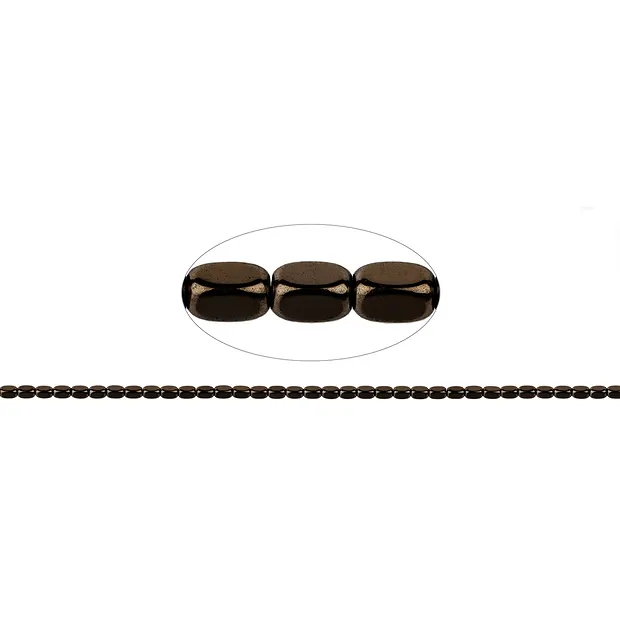 Strand cuboid rounded, hematin coffee (dyed), 05 x 03mm | Marco Schreier