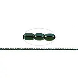 144210206627 Strang Quader gerundet, Hämatin blau-grün (gef.), 05 x 03mm | Marco Schreier