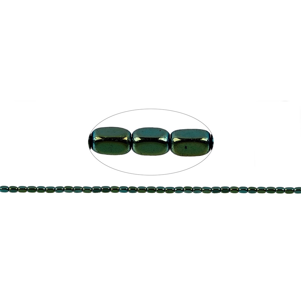 Strand cuboid rounded, hematin blue-green (dyed), 05 x 03mm | Marco Schreier
