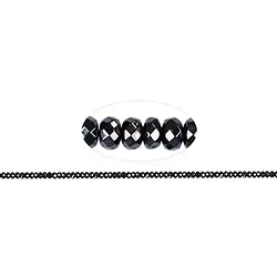 144210300520 Strand button, hematin, faceted, 04mm (39cm) | wholesaler gems & healing stones