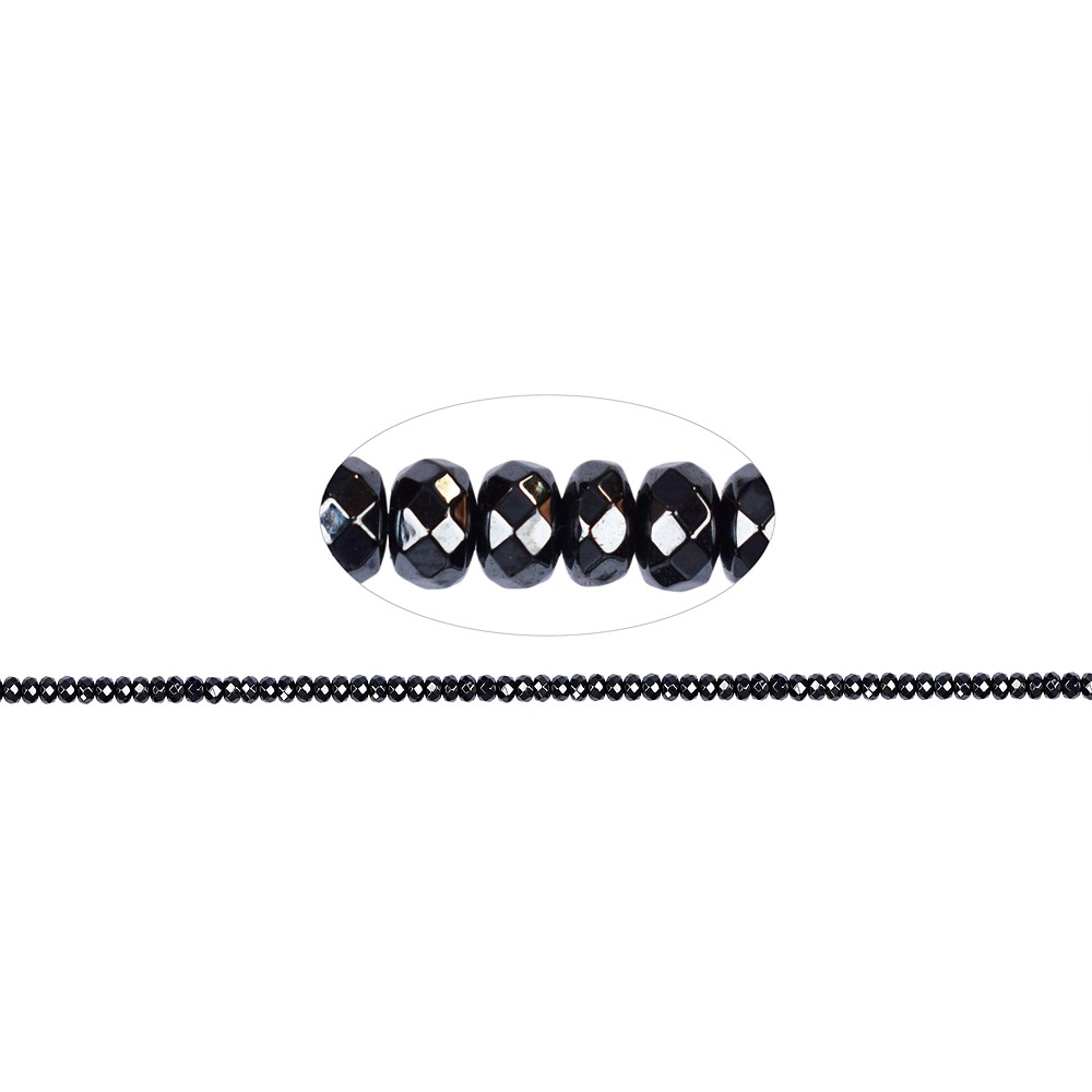 Rang de colliers, hématite, facettes, 04mm (39cm) | Marco Schreier