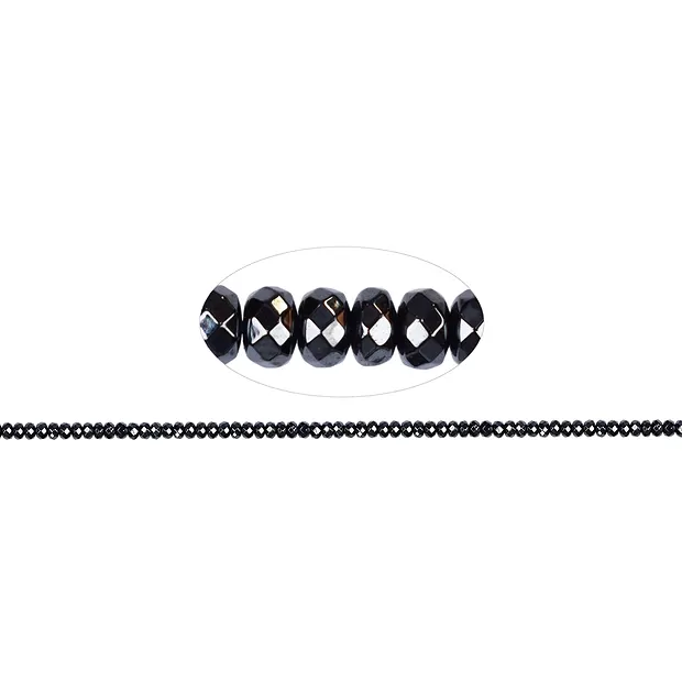 Rang de colliers, hématite, facettes, 04mm (39cm) | Marco Schreier