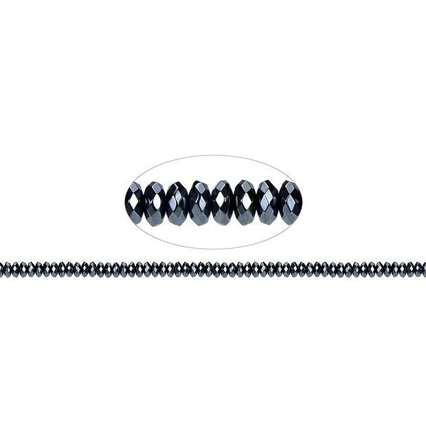 Rang de colliers Boutons, hématite, à facettes, 06mm | Marco Schreier