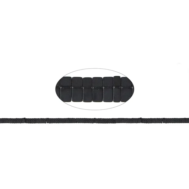 Strand cuboid, hematin matt, 01 x 02 x 02mm | wholesaler gems & healing stones