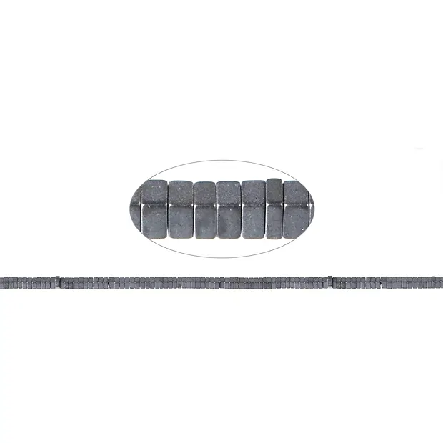 Strang Quader, Hämatin silber matt (gef.), 01x 02 x 02mm | Marco Schreier