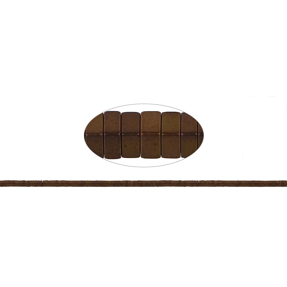 Cuboide de filamento, hematina marrón (teñido) mate, 01 x 02 x 02mm | Marco Schreier