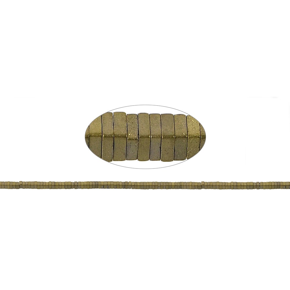 Cuboide de filamento, Oro hematínico (teñido) mate, 01 x 01 x 02mm | Marco Schreier
