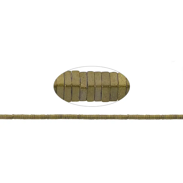 Strang Quader, Hämatin gold (gef.) matt, 01 x 01 x 02mm | Marco Schreier
