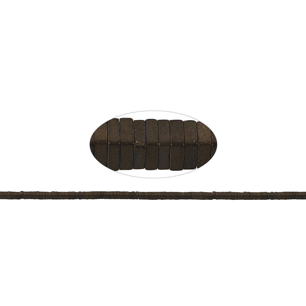 Strang Quader, Hämatin coffee (gef.) matt, 01 x 02 x 02mm | Marco Schreier