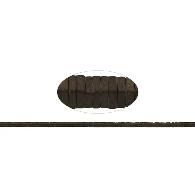 Rang de colliers, hématite coffee (teintée) mat, 01 x 02 x 02mm | Marco Schreier