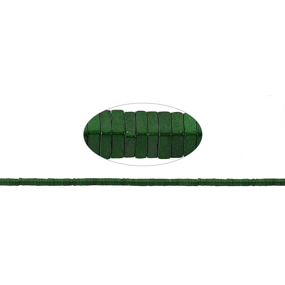 Strang Quader, Hämatin blau-grün (gef.) matt, 01 x 02 x 02mm | Marco Schreier