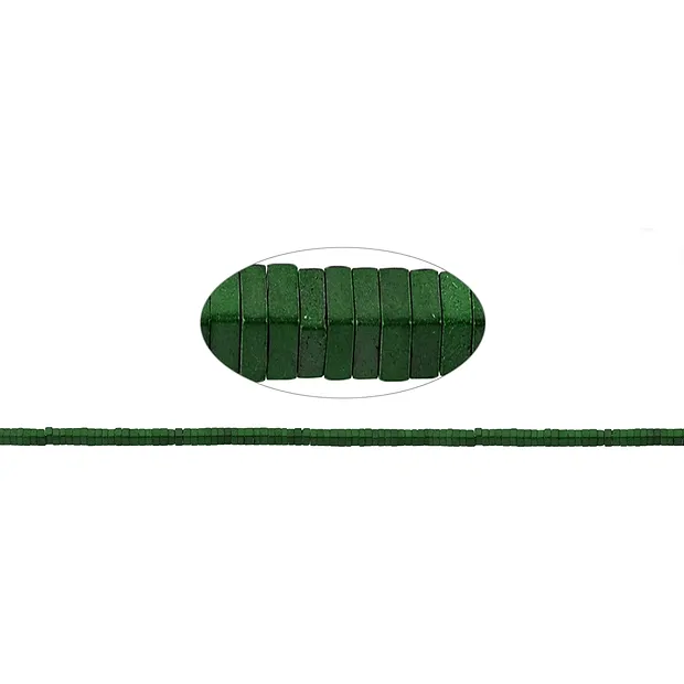 Strand cuboid, hematin blue-green (dyed) matt, 01 x 02 x 02mm | Marco Schreier