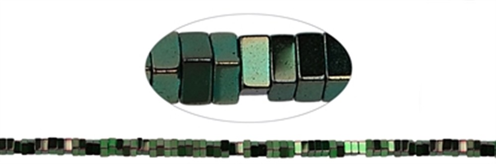 Strand cuboid, hematin blue-green (dyed), 01 x 02 x 02mm | Marco Schreier