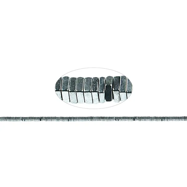 Strand square, hematin silver (dyed), 03 x 03mm | gems, healing stones & jewelry