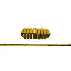 144210318340 Rang de collier carré, hématite Or (teintée), 03 x 03mm | Marco Schreier