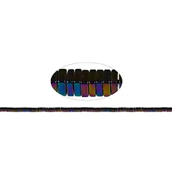 144210318350 Rang de colliers carré, hématite multicolore (teintée), 03 x 03mm | Marco Schreier