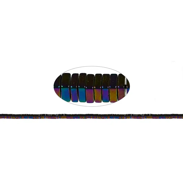 Strand square, hematin colorful (dyed), 03 x 03mm | Marco Schreier