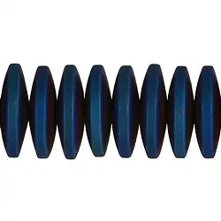 144210320212 Strand button, hematin blue (dyed), matt, 03 x 12mm | Marco Schreier