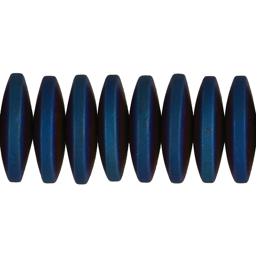 Bottone a filo, blu ematina (colorato), opaco, 03 x 12 mm | Marco Schreier