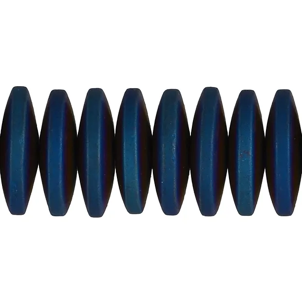 Strang Button, Hämatin blau (gef.), matt, 03 x 12mm | Marco Schreier