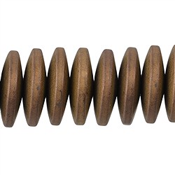 144210320214 Rang de collier Boutons, hématite brune (teintée) mate, 03 x 12mm | Marco Schreier