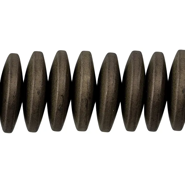 Strand button, hematin coffee (dyed) matt, 03 x 12mm | Marco Schreier