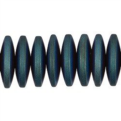 144210320217 Strang Button, Hämatin blau-grün (gef.) matt, 03 x 12mm | Marco Schreier