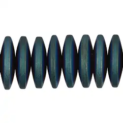144210320217 Strang Button, Hämatin blau-grün (gef.) matt, 03 x 12mm | Marco Schreier
