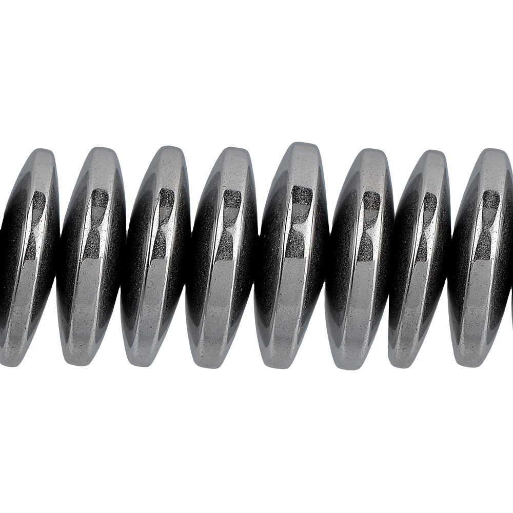 Rang de colliers Boutons, hématite argentée (teintée), 03 x 12mm | Marco Schreier