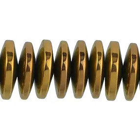 Botón de hebra, Oro hematínico (teñido), 03 x 12mm | Marco Schreier