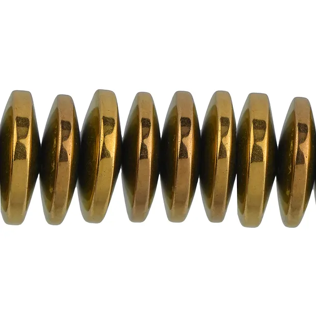 Strang Button, Hämatin gold (gef.), 03 x 12mm | Edelsteine, Heilsteine & Schmuck