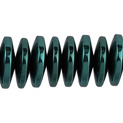 144210320227 Rang de colliers Boutons, hématite bleu-vert (teintée), 03 x 12mm | Marco Schreier